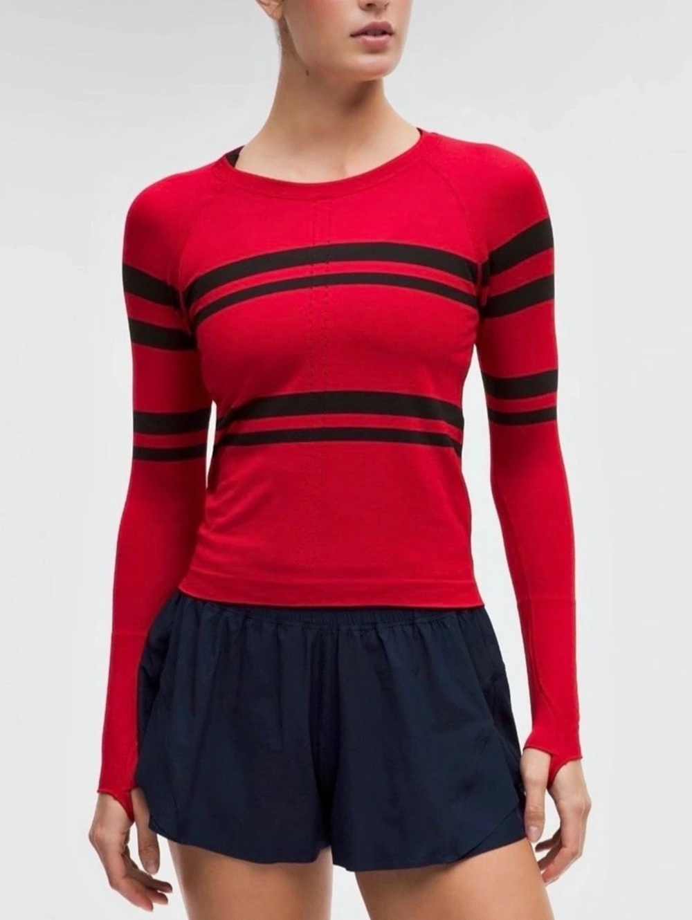 Lululemon Swiftly Tech 2.0 Race Stripe League Stripe Oxford Red Size 14